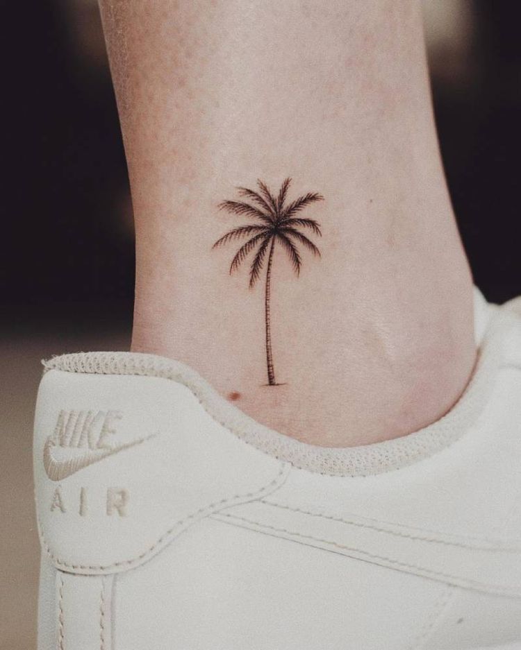 small palm tree tattoo 0053