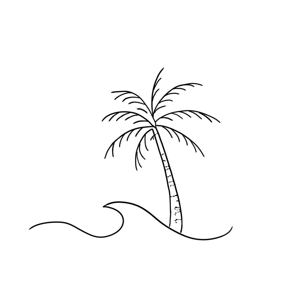 small palm tree tattoo 0054