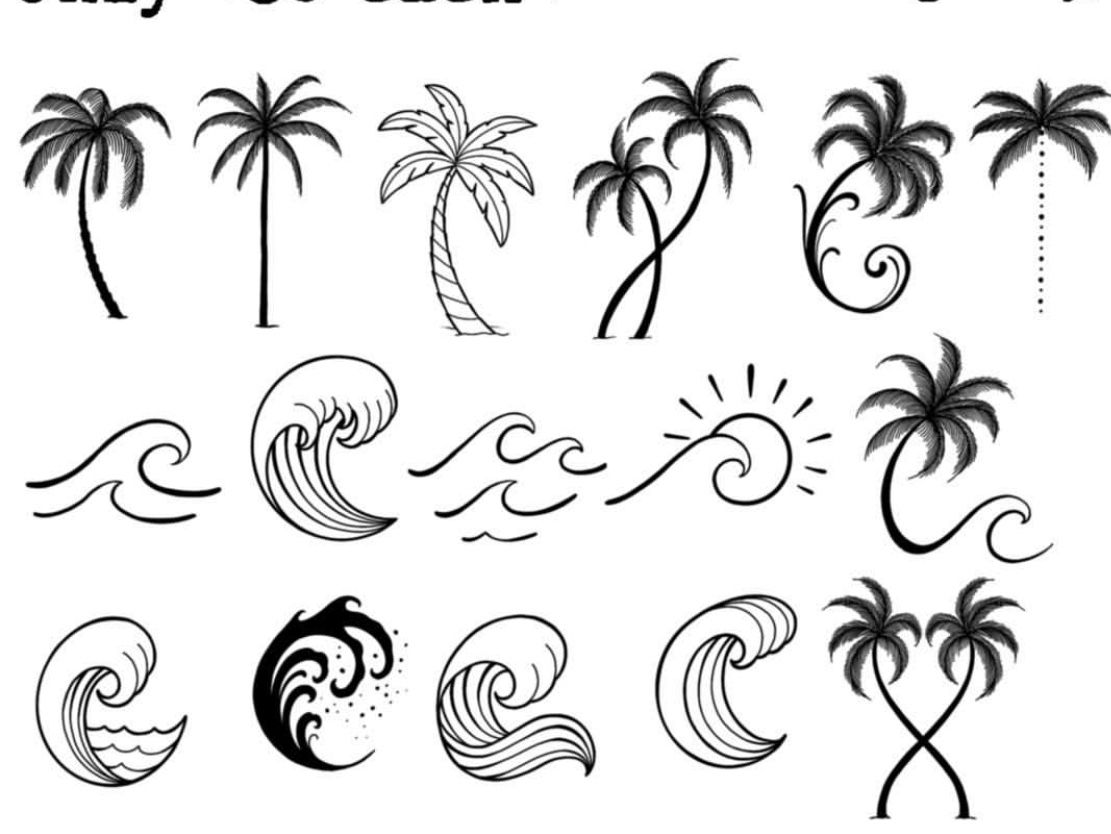 small palm tree tattoo 0058