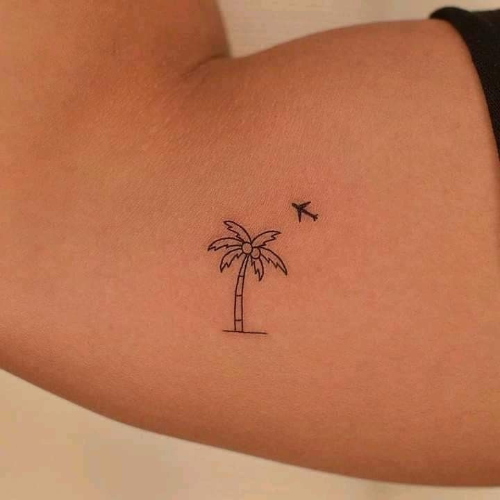 small palm tree tattoo 0060