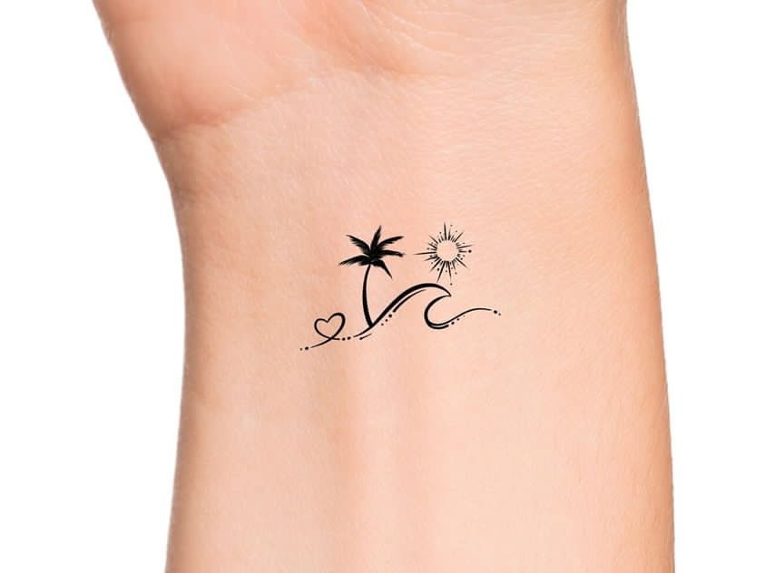 small palm tree tattoo 0066