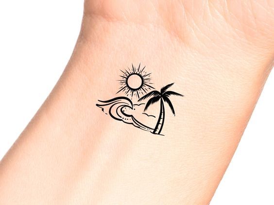 small palm tree tattoo 0067