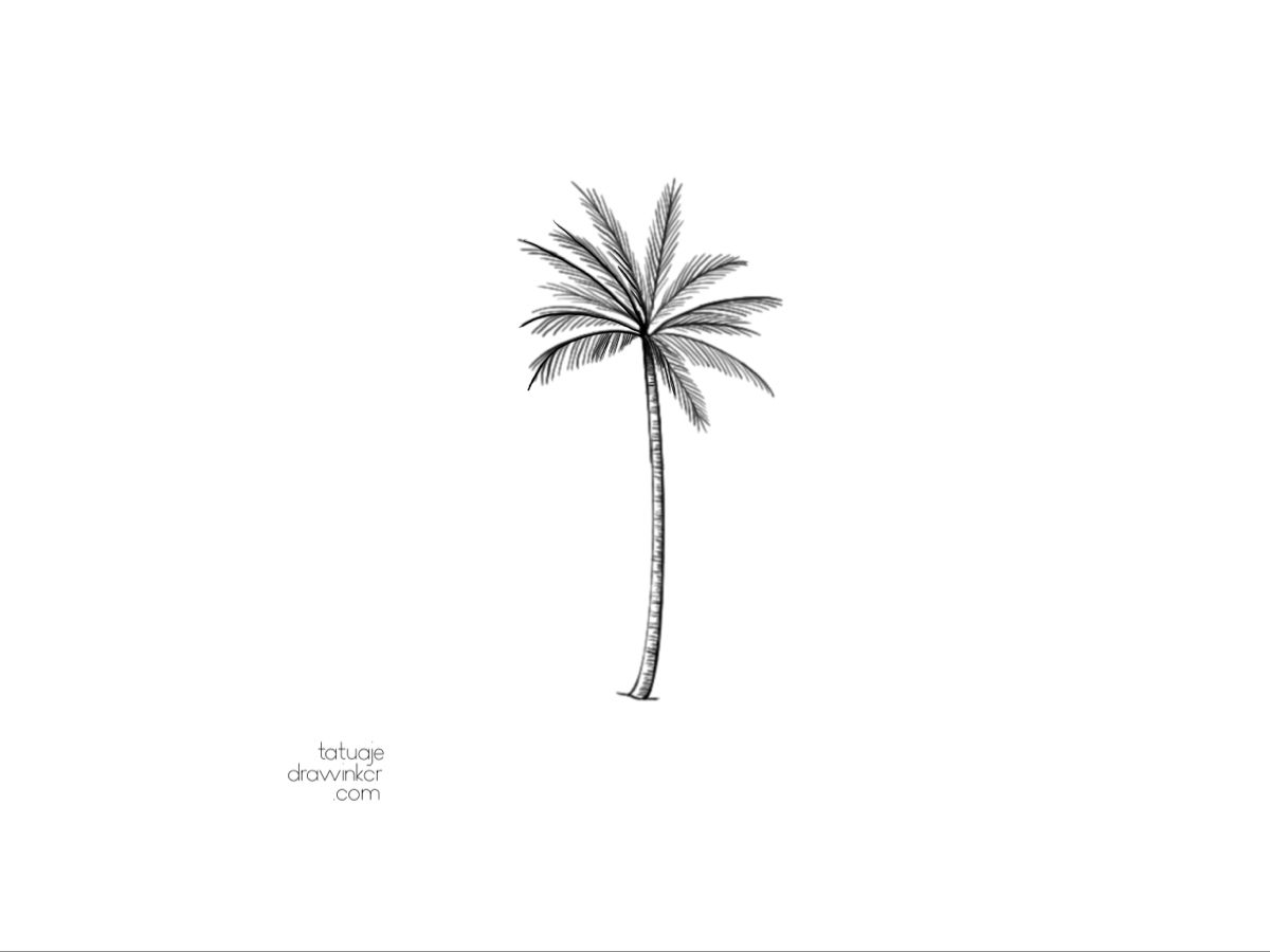 small palm tree tattoo 0069