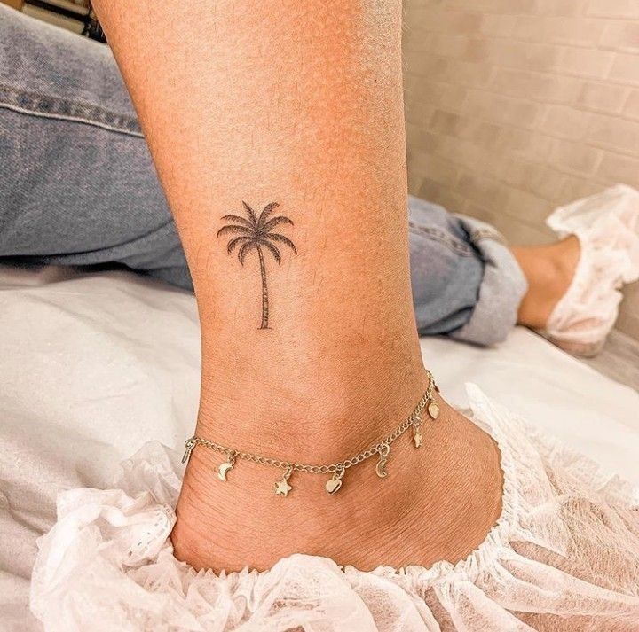 small palm tree tattoo 0070