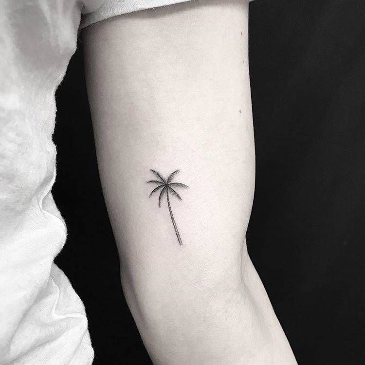 small palm tree tattoo 0084