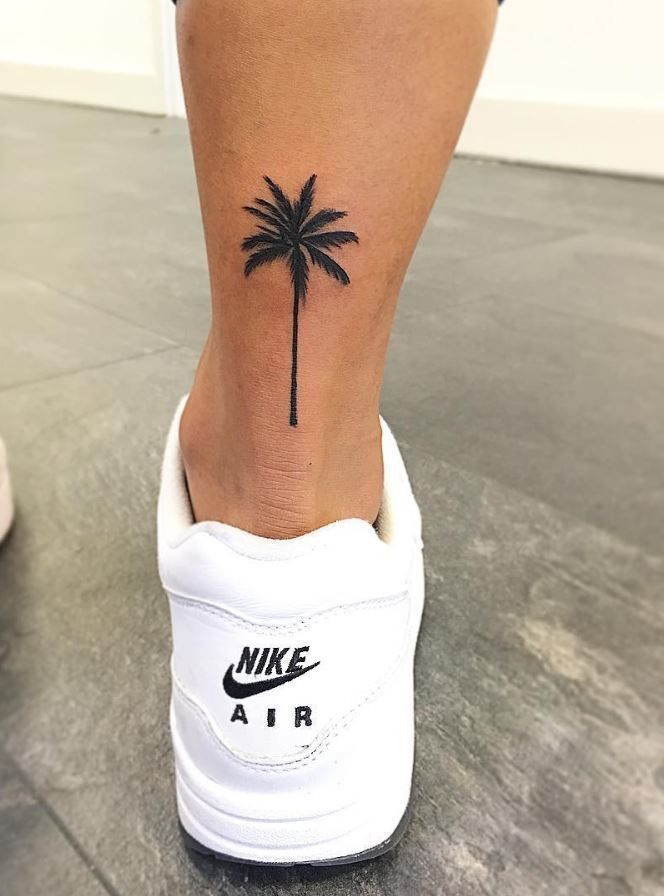 small palm tree tattoo 0087