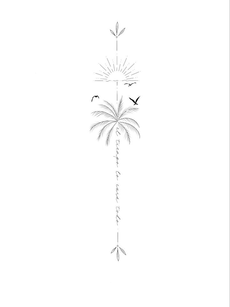 small palm tree tattoo 0092