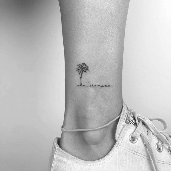 small palm tree tattoo 0093