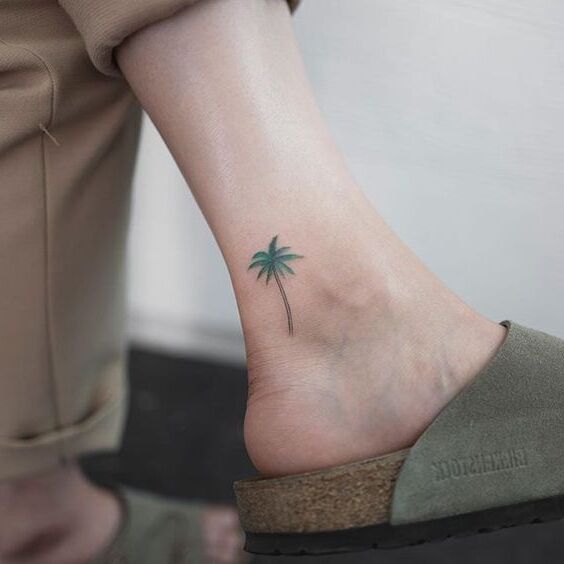 small palm tree tattoo 0095