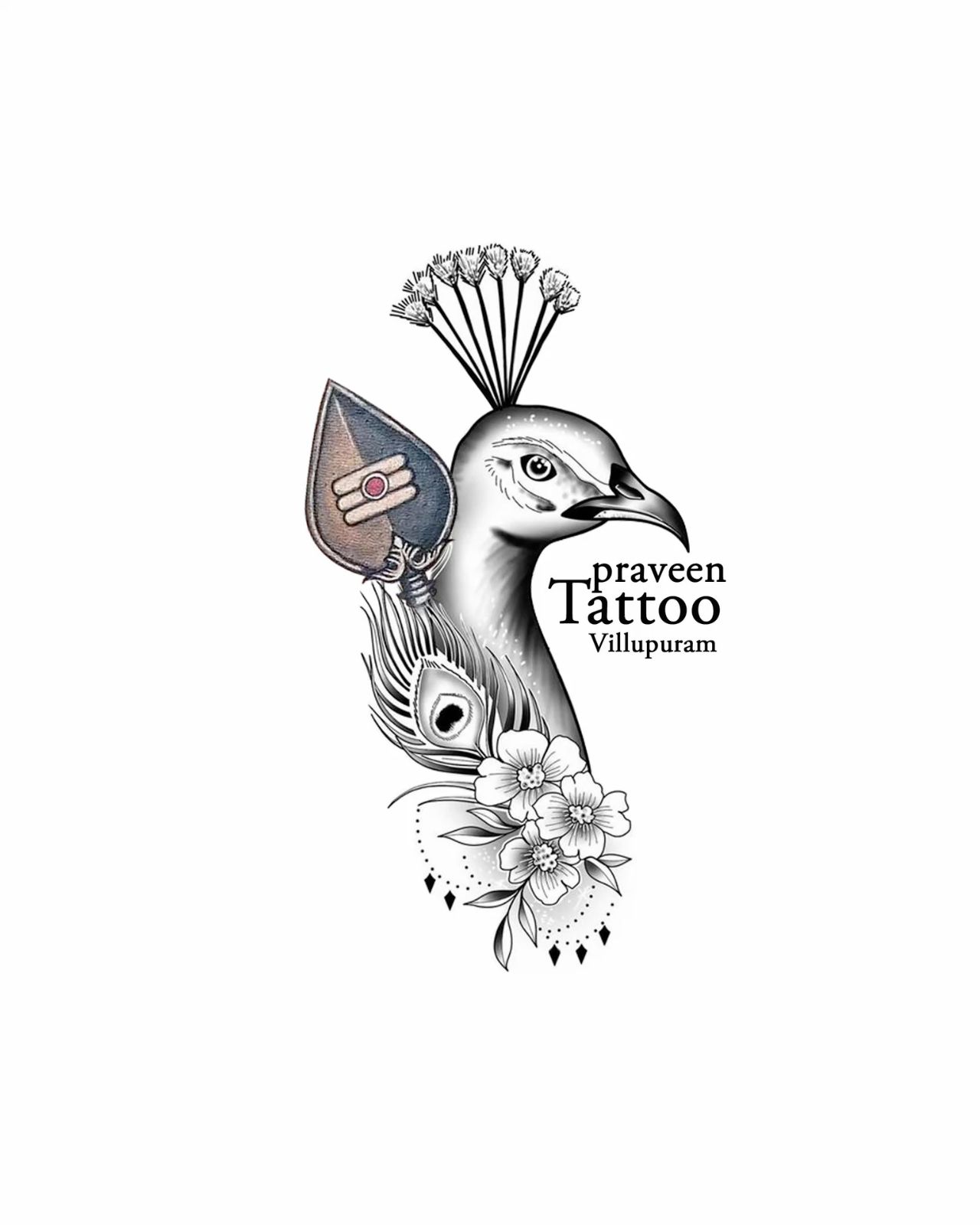 small peacock tattoo variations