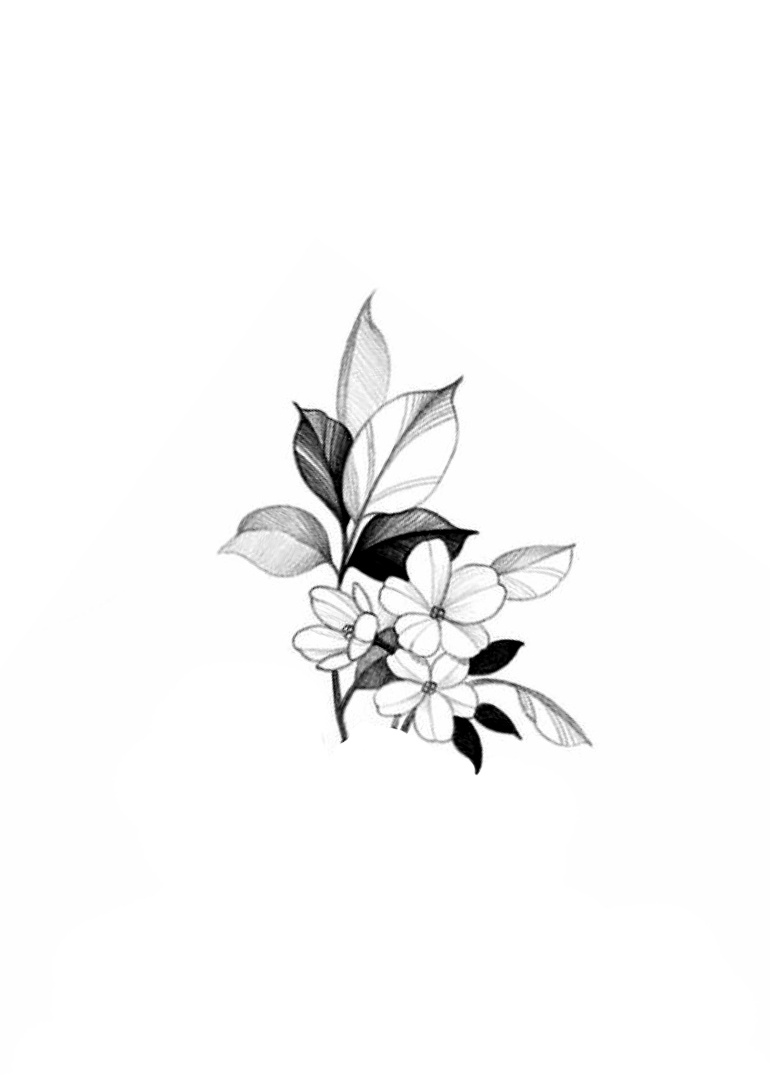 Small peony tattoo 0033