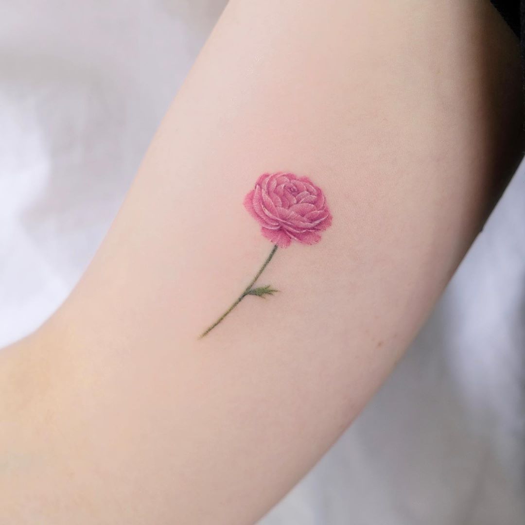 Small peony tattoo 0037