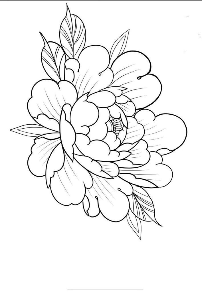 Small peony tattoo 0052