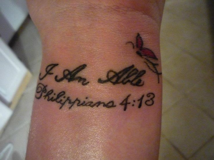 small Philippians 4 13 tattoo wrist 0095