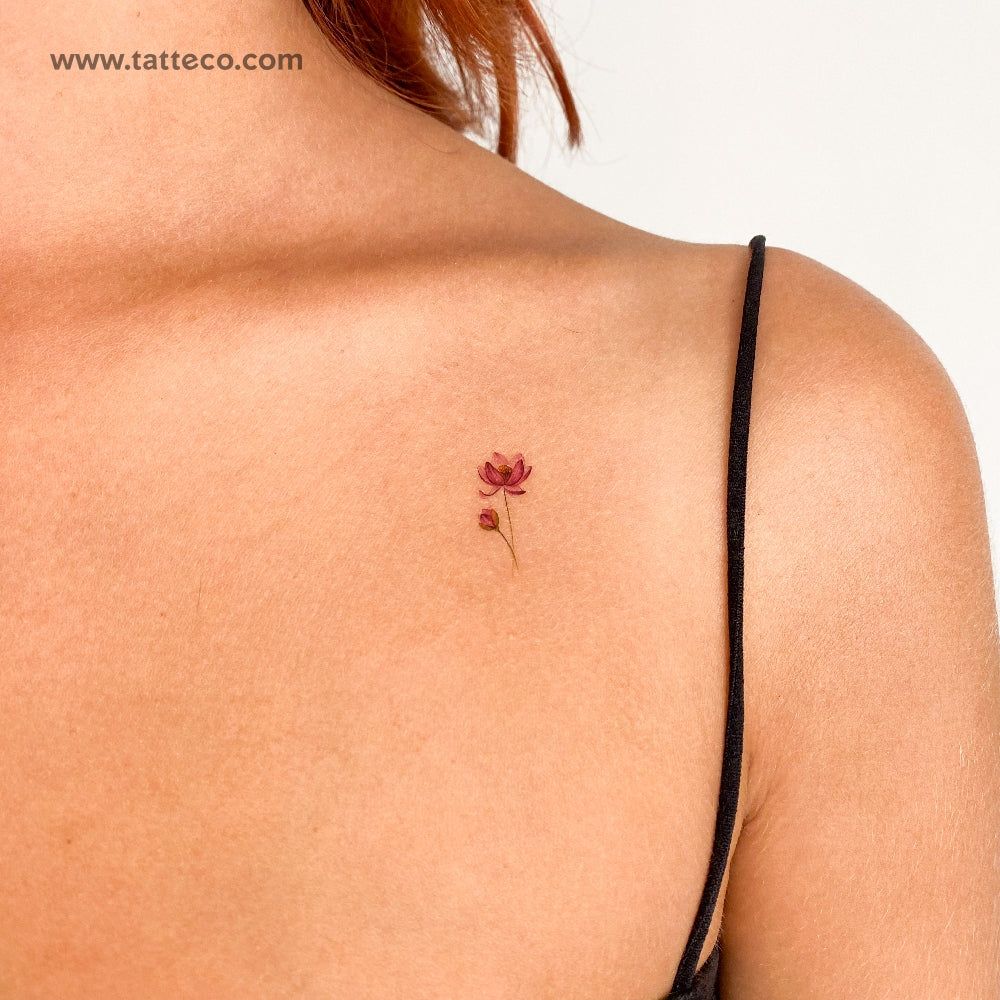 Small pink lotus tattoo 0017