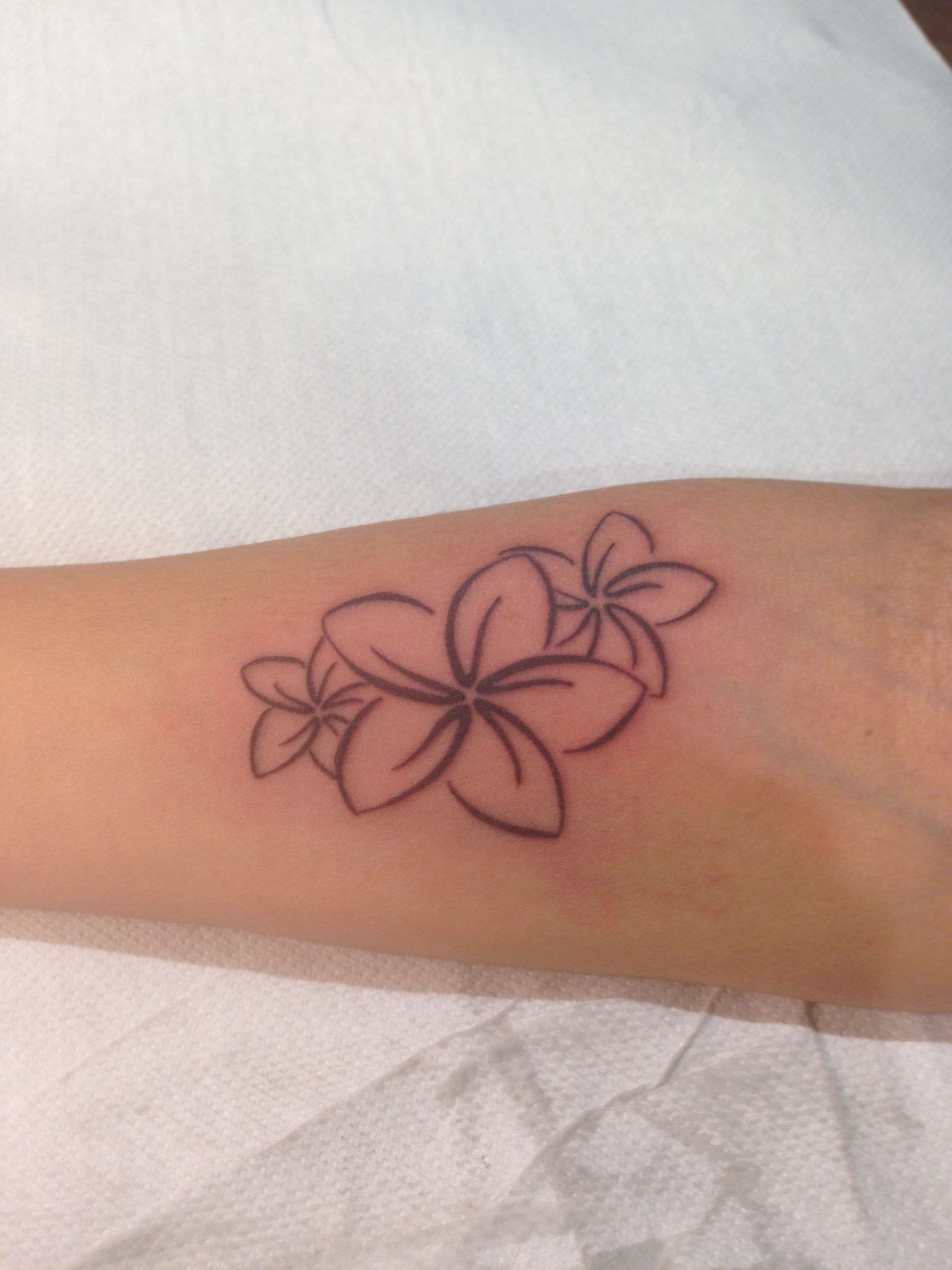 small plumeria tattoo for women