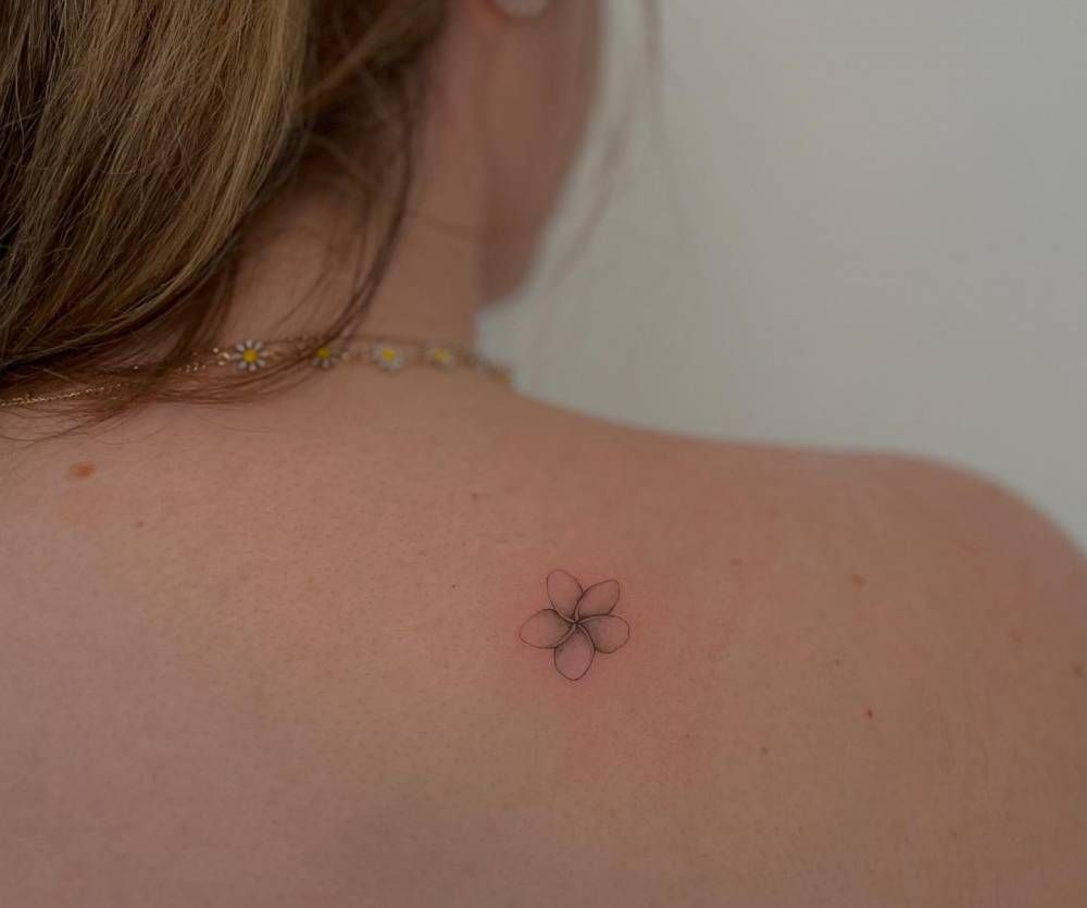 Small plumeria tattoo 0012