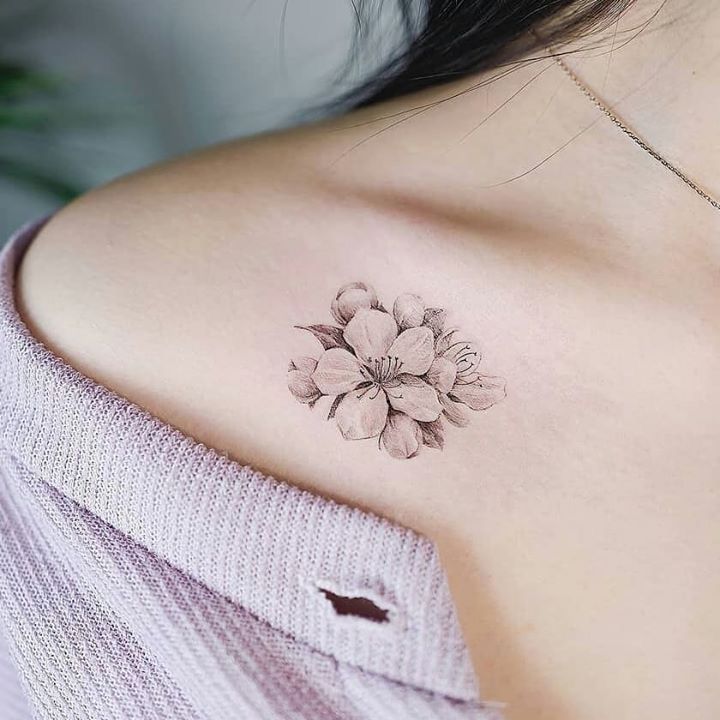 Small plumeria tattoo 0019