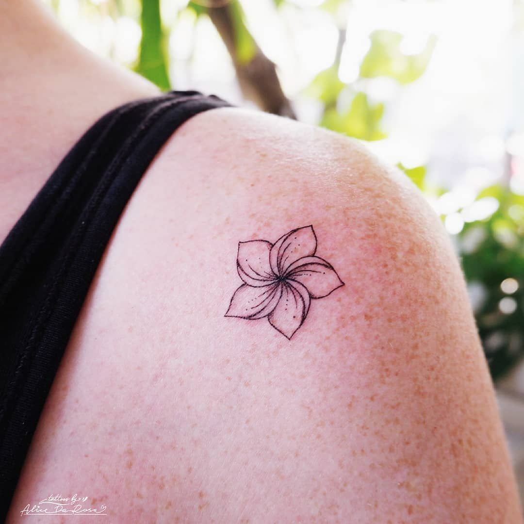 Small plumeria tattoo 0039