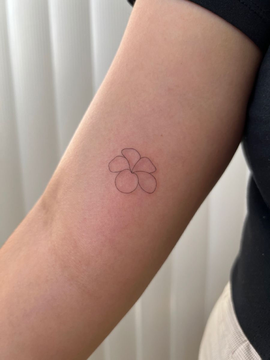 Small plumeria tattoo 0044