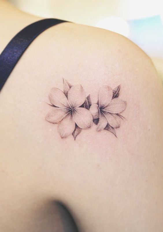 Small plumeria tattoo 0052