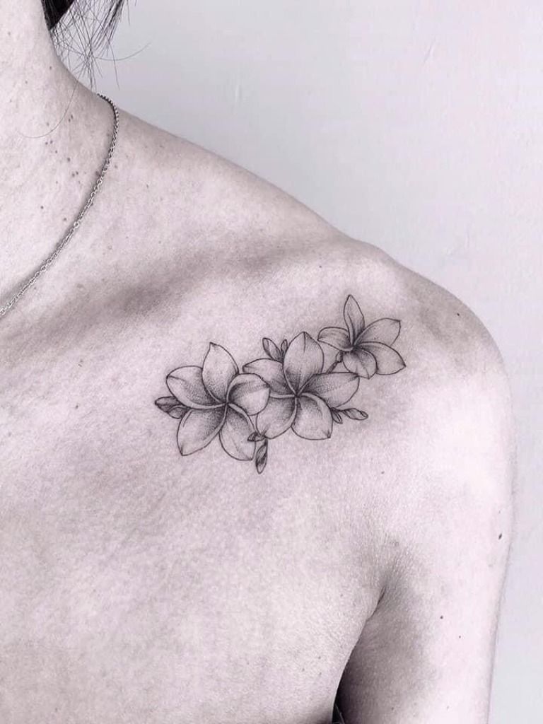 Small plumeria tattoo 0055