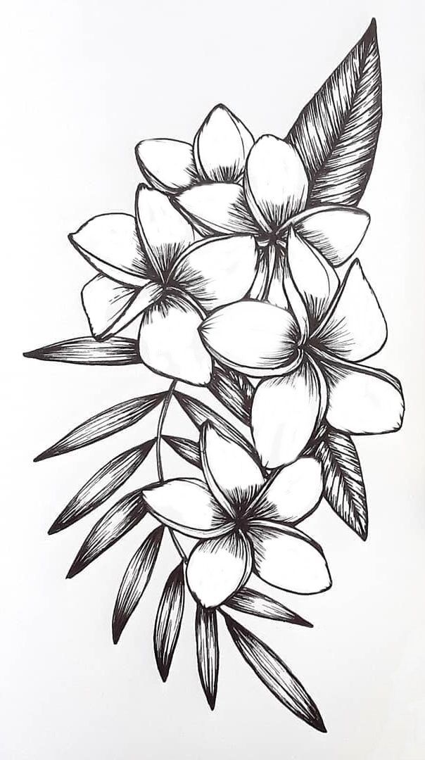 Small plumeria tattoo 0060