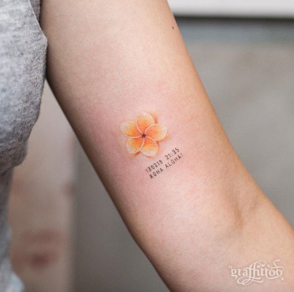 Small plumeria tattoo 0078