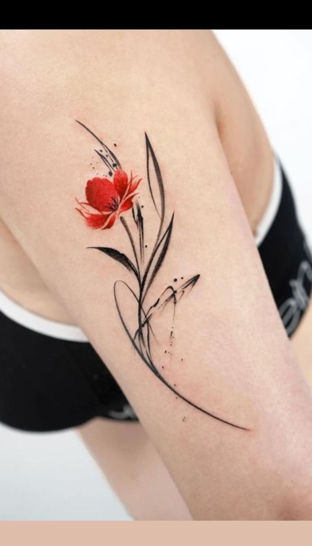 small poppy tattoo