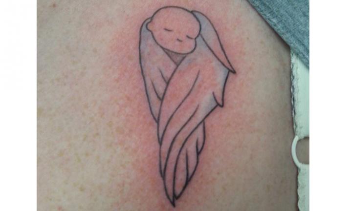 Small pregnancy loss miscarriage tattoo 0048