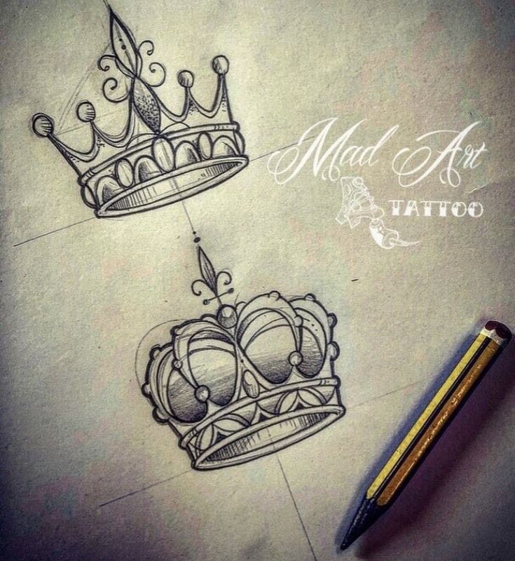 Small queen crown tattoo 0015