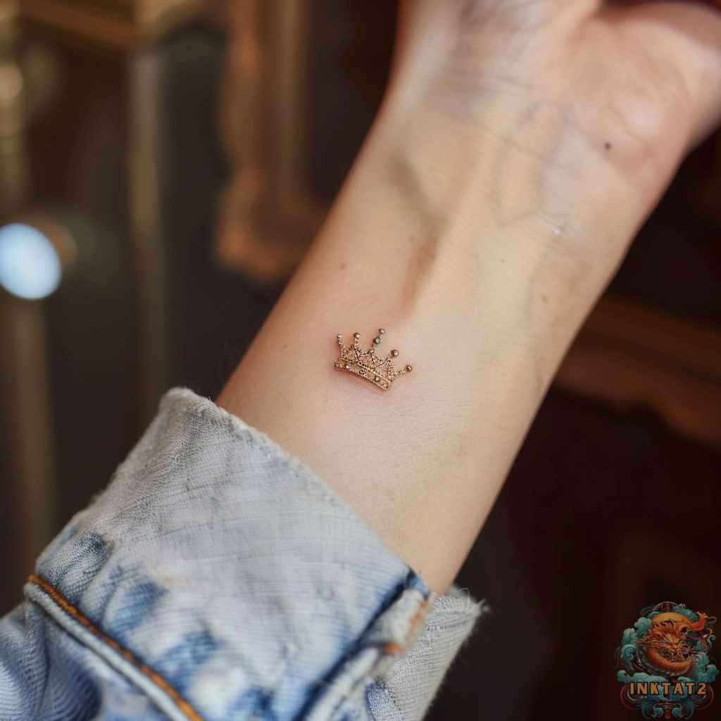 Small queen crown tattoo 0028