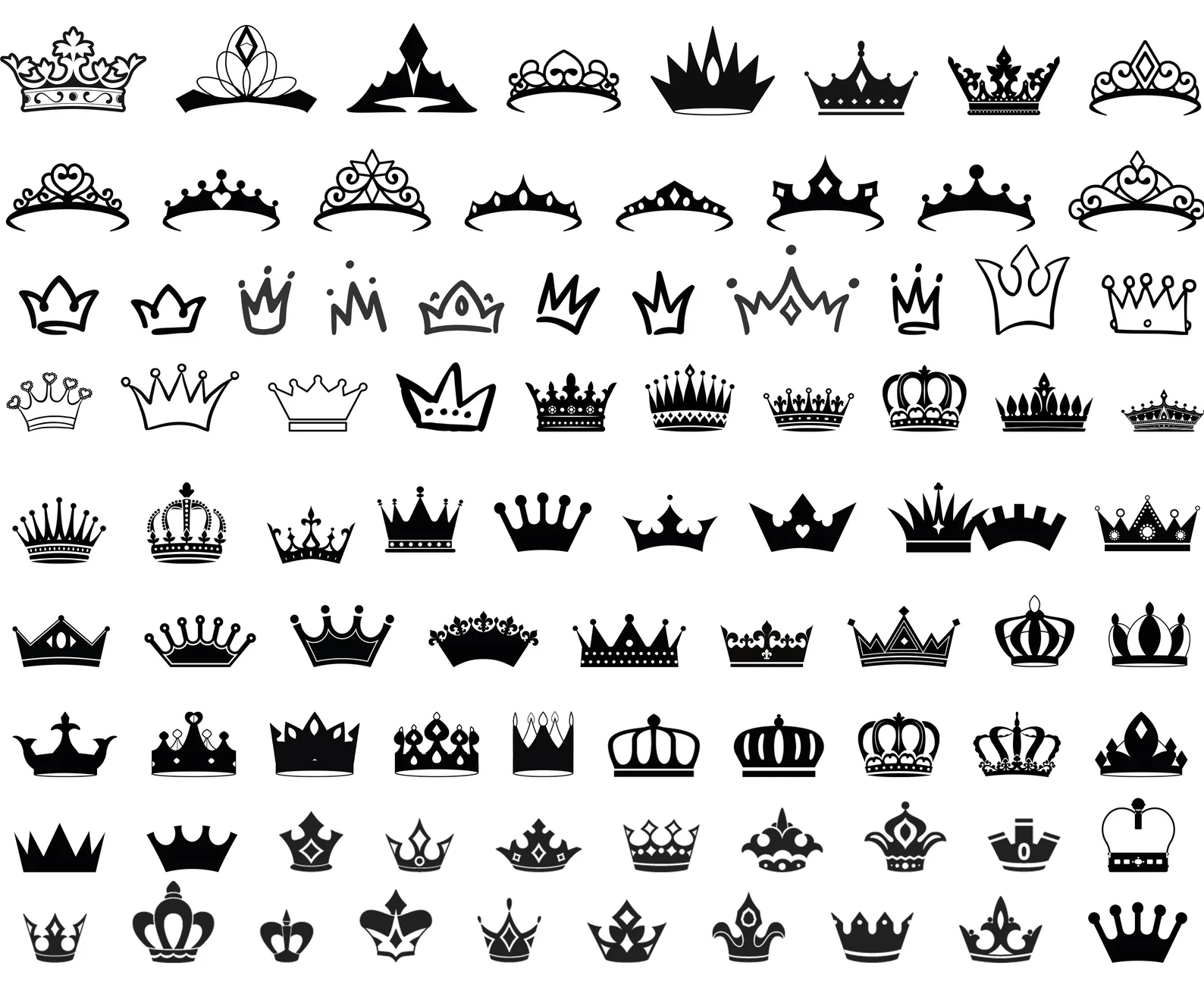 Small queen crown tattoo 0039