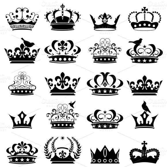 Small queen crown tattoo 0090