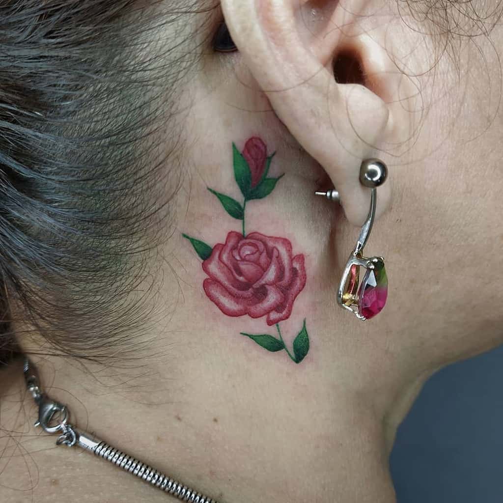 small rose neck tattoo 0020