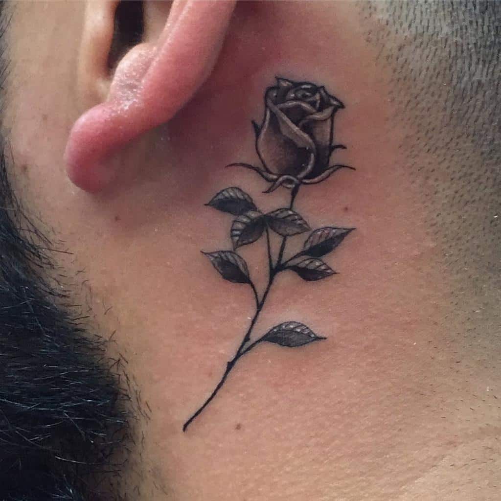 small rose neck tattoo 0024