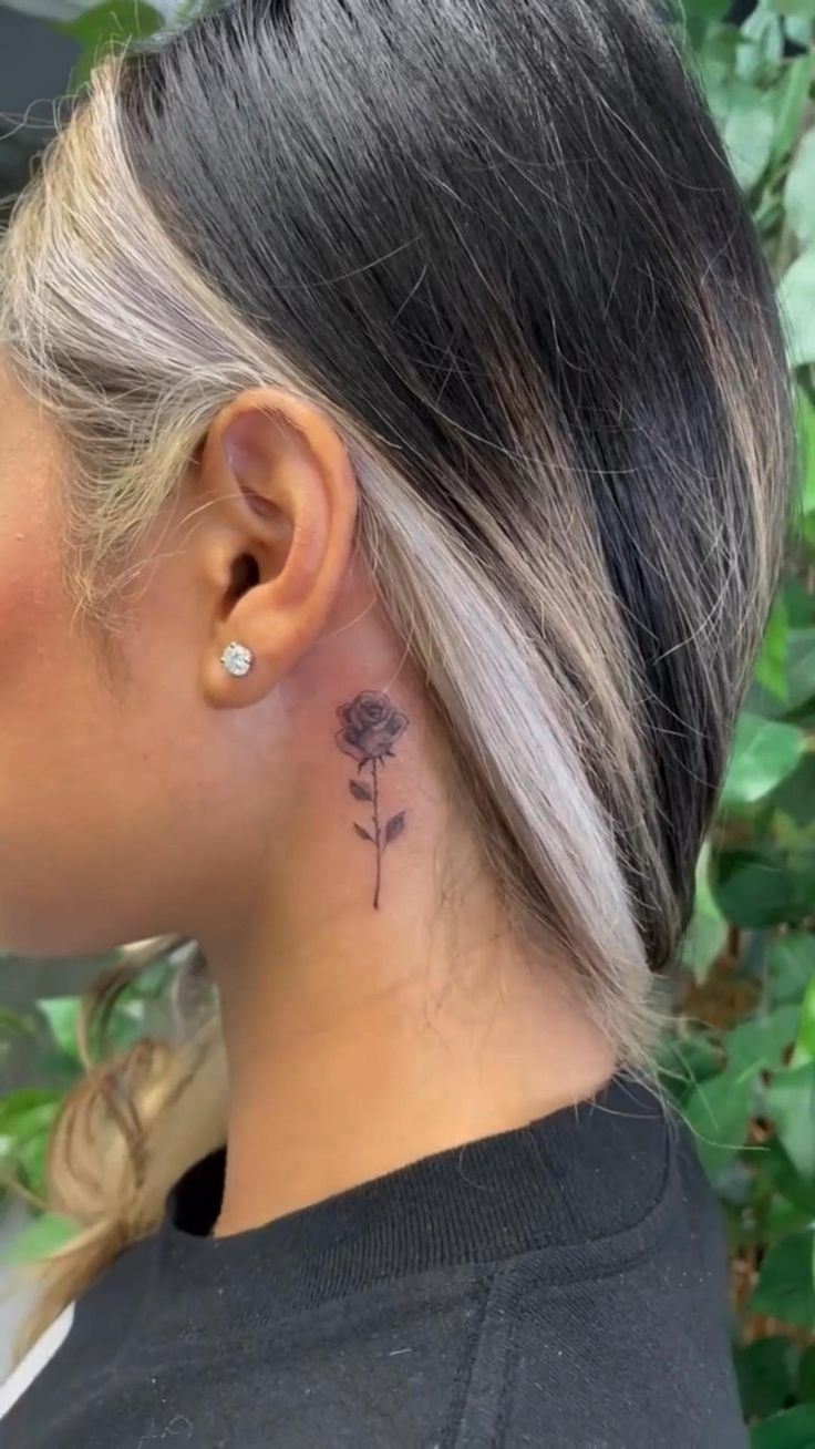 small rose neck tattoo 0025