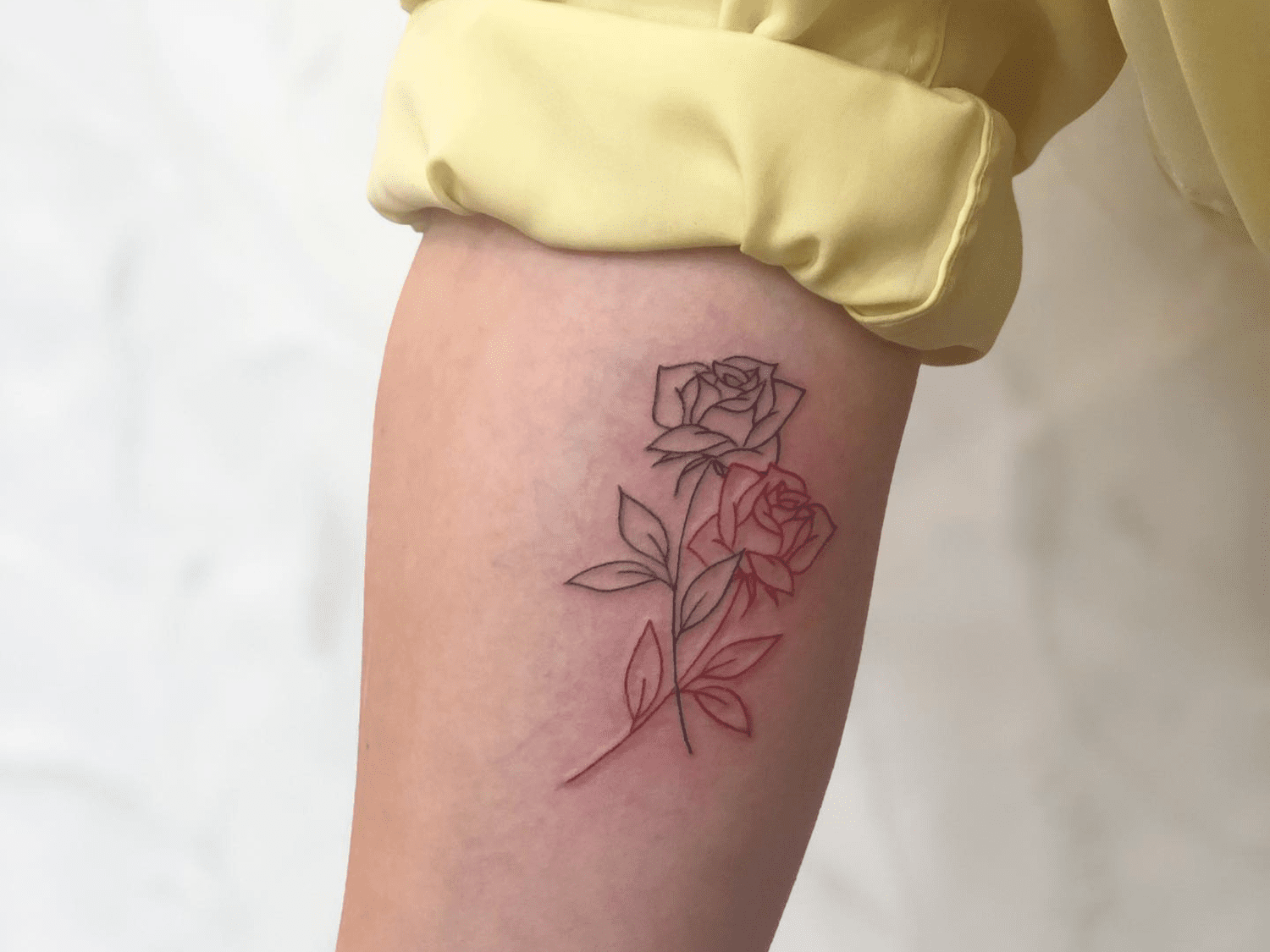 small rose neck tattoo 0031