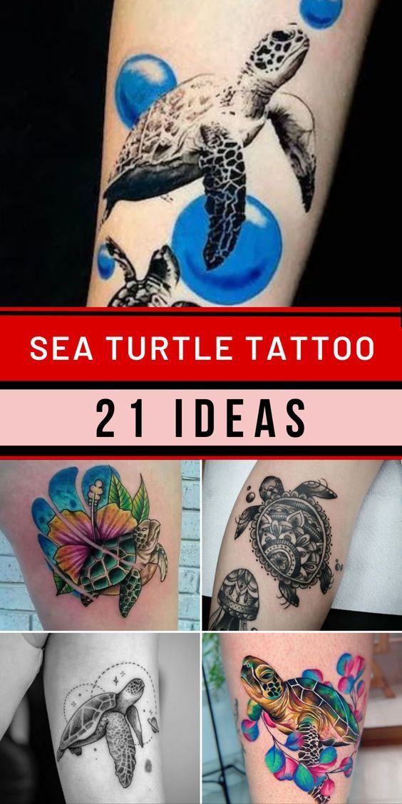 Small sea turtle tattoo 0068