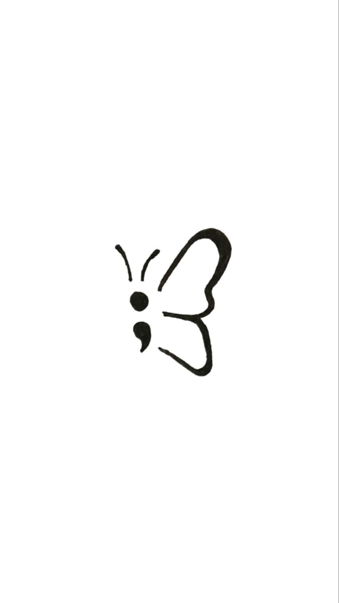 small semicolon butterfly tattoo 0028