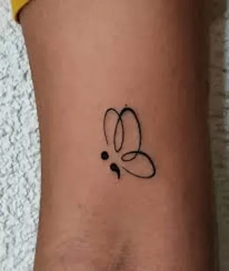 small semicolon butterfly tattoo 0056