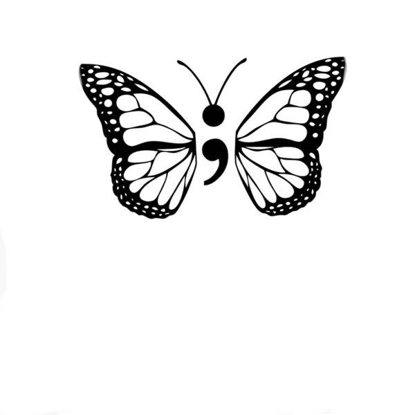 small semicolon butterfly tattoo 0080