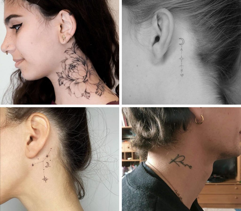 small side neck tattoo designs female ideas