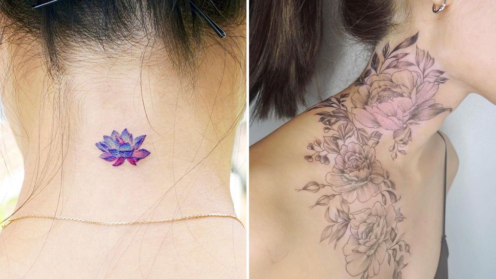 small side neck tattoo designs female 0013