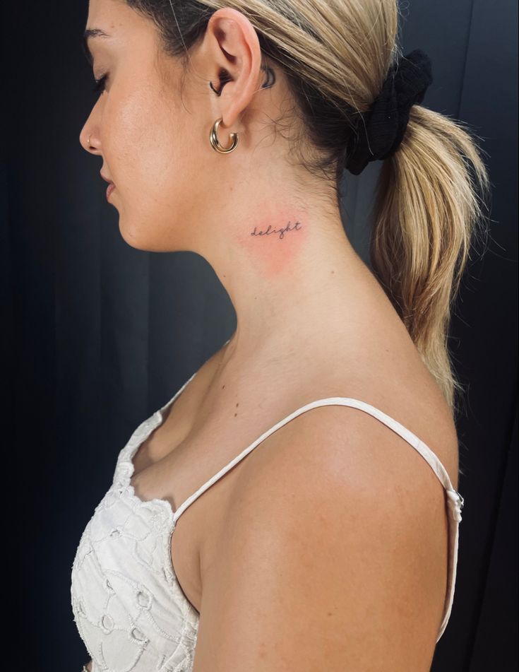 small side neck tattoo designs female 0016