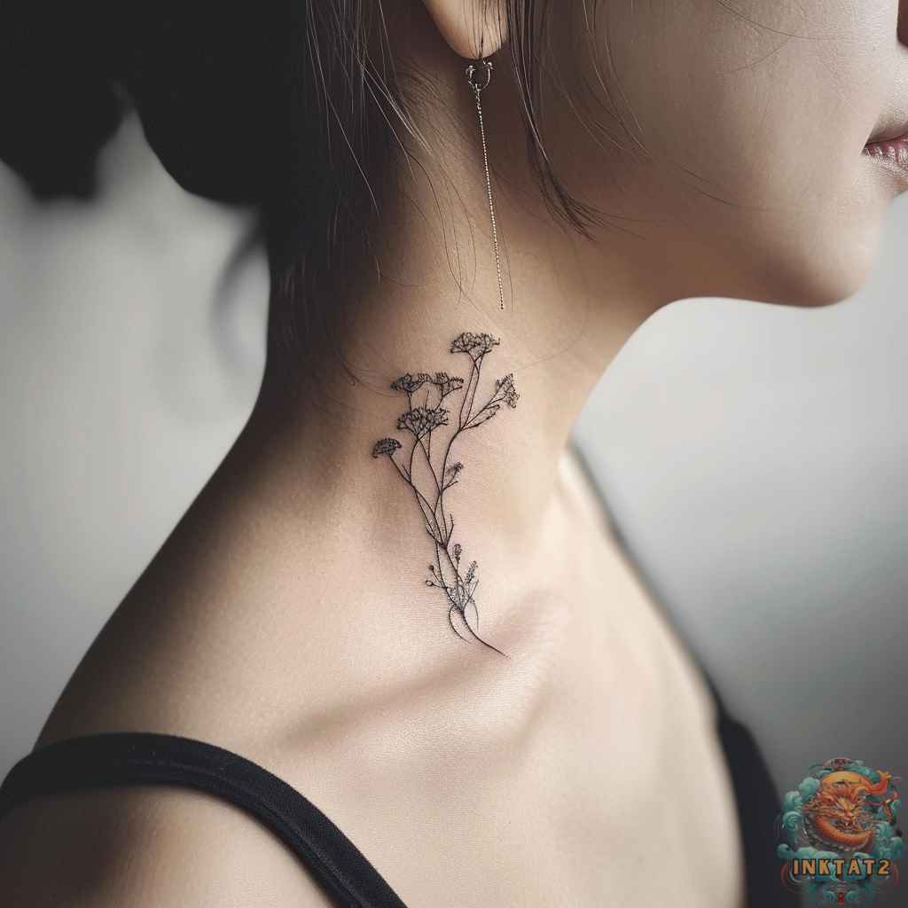 small side neck tattoo designs female 0029