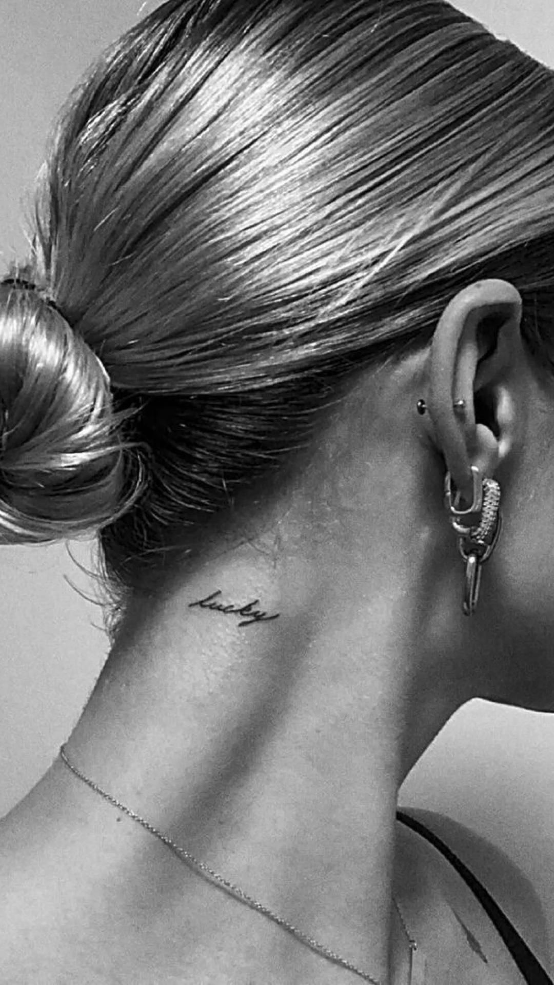 small side neck tattoo designs female 0033