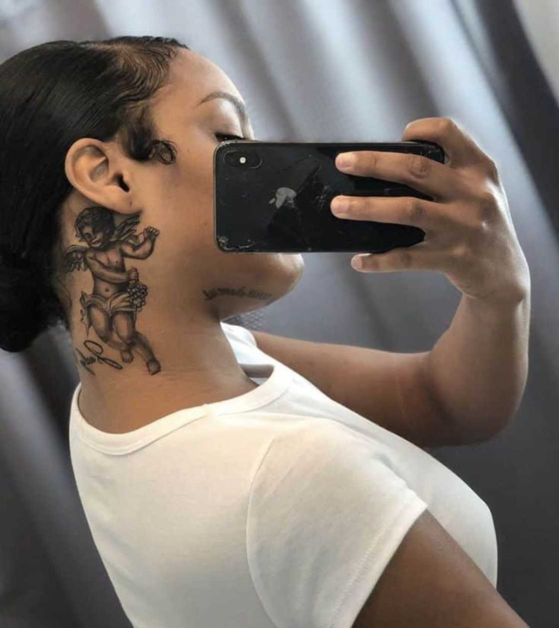 small side neck tattoo designs female 0041