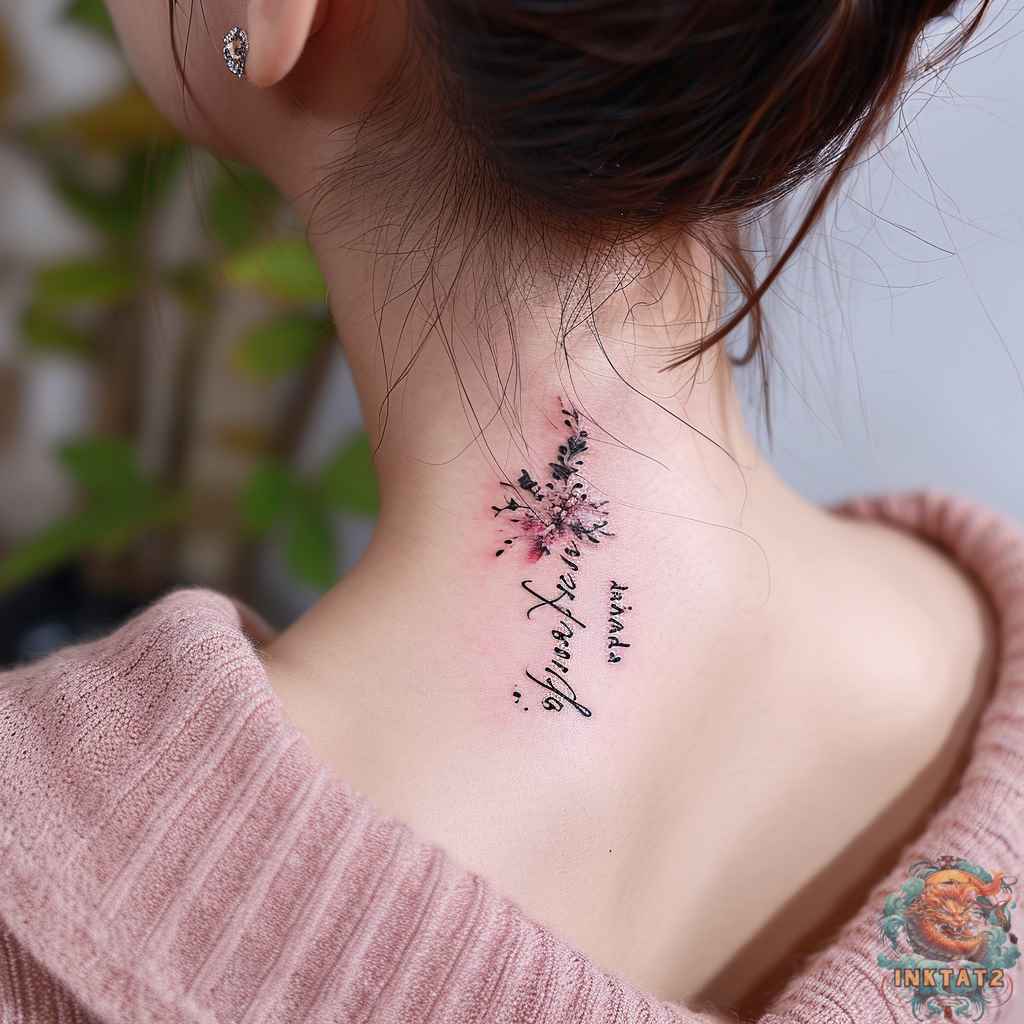 small side neck tattoo designs female 0046