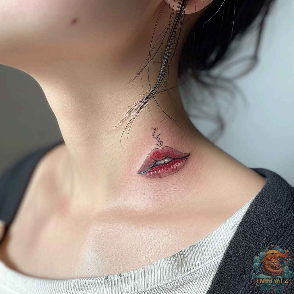 small side neck tattoo designs female 0053